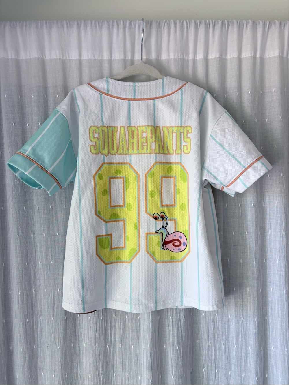 SpongeBob Kids Baseball Jersey - Mint & White - Picture 3 of 5